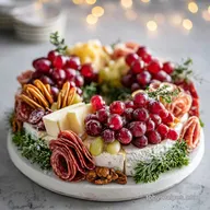 Charcuterie Wreath for 12 Servings with Prosciutto and Mozzarella