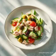Mediterranean Tuna Salad No Mayo for 4 Servings