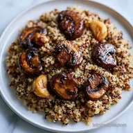 Mushroom Roasted Garlic Quinoa in 30 Min