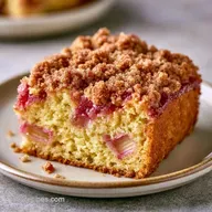 Old Fashioned Rhubarb Coffee Cake with Streusel