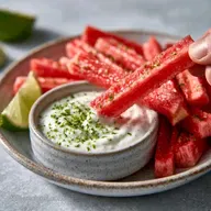 Healthy Watermelon Fries Lime Dip