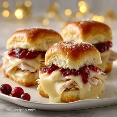 Cranberry Turkey Sliders with Havarti Cheese: Baked and Golden Recipe Card
