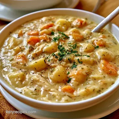 Creamy Chicken Potato Soup One-Pot Recipe Card