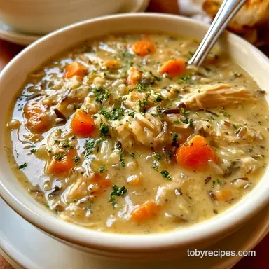 Creamy Chicken Wild Rice Soup One-Pot Recipe Card