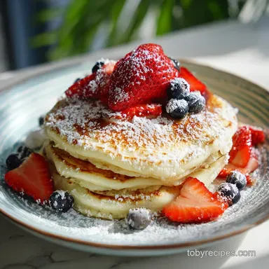 Easy Fluffy Pancakes Recipe From Scratch for 4 Servings Recipe Card