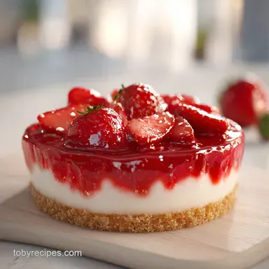Easy No Bake Strawberry Cheesecake for 12 Servings Recipe Card