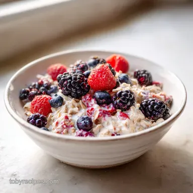 Simple Healthy Oatmeal Bowl Variation with Fresh Berries: 15 Minutes Recipe Card
