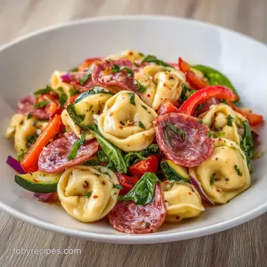Italian Tortellini Salad for 12 Recipe Card