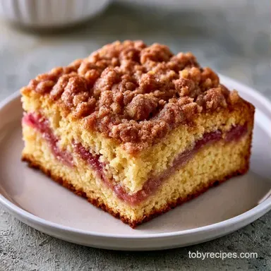 Rhubarb Coffee Cake with Streusel Recipe Card