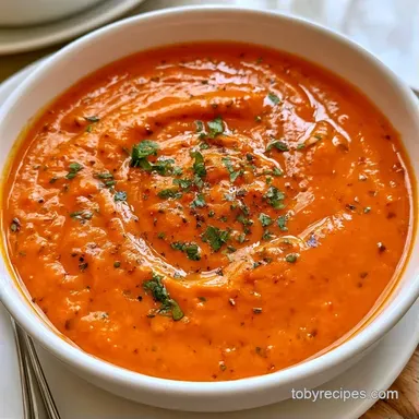 Roasted Red Pepper Soup in 45 Minutes Recipe Card