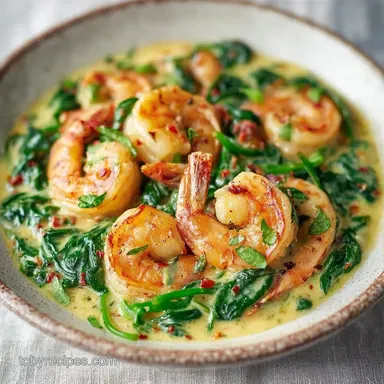 Shrimp Spinach Cream Sauce in 25 Minutes Recipe Card