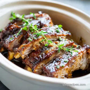 Slow Cooker Baby Back Ribs Recipe for 6 Servings Recipe Card
