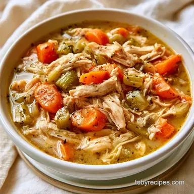 Slow Cooker Chicken Noodle Soup: 8 Servings Recipe Card