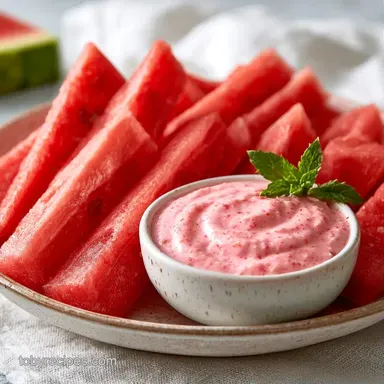 Watermelon Fries Yogurt Dip - 10 Minutes Recipe Card