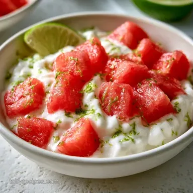 Watermelon Yogurt Dip in 5 Minutes Recipe Card