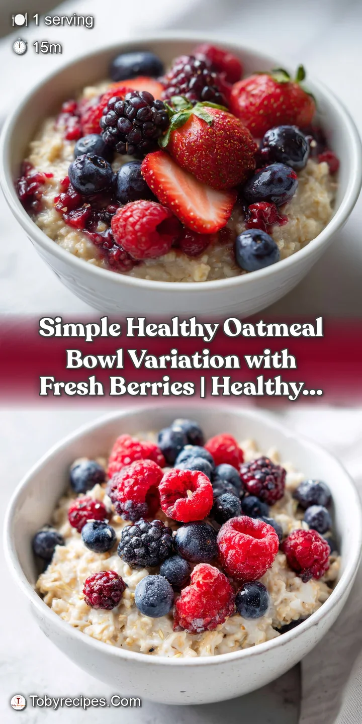 Close-up of fluffy oatmeal with glistening, jewel-toned berries bursting with freshness.