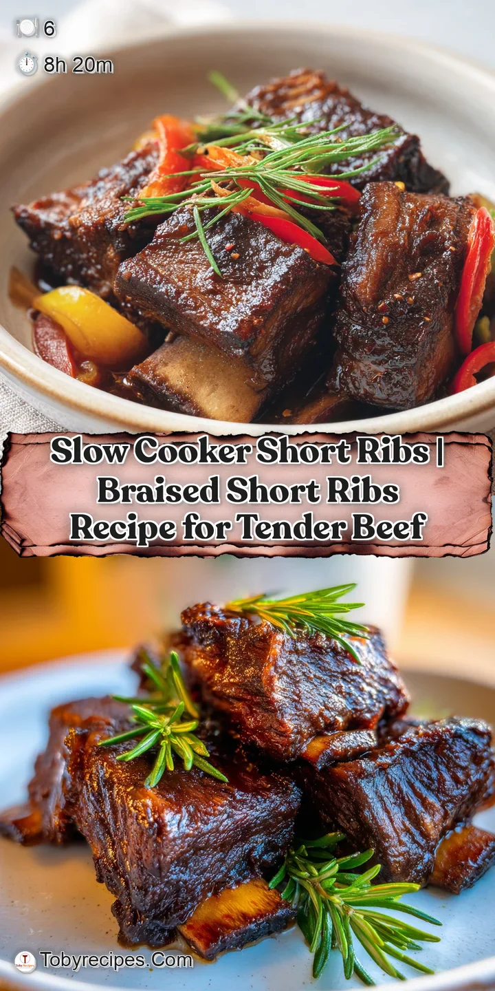 Juicy, fork-tender beef short ribs bathed in a thick, dark red wine sauce, showcasing a rich, savory texture.