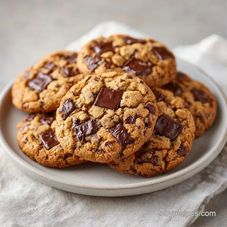 A neat stack of warm, chewy cookies on parchment paper beside a cold glass of milk with tiny condensation drops.