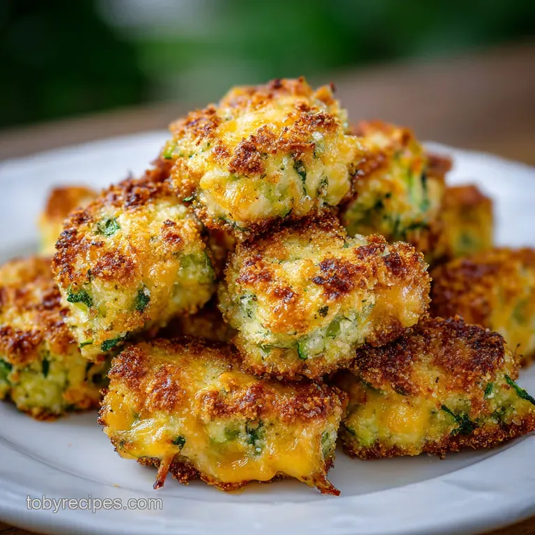 Neatly stacked golden vegetable bites on a slate board, garnished with fresh parsley and a side of creamy dip.