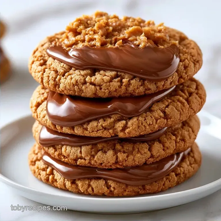Chewy Chocolate PB Cookies with Natural Peanut Butter