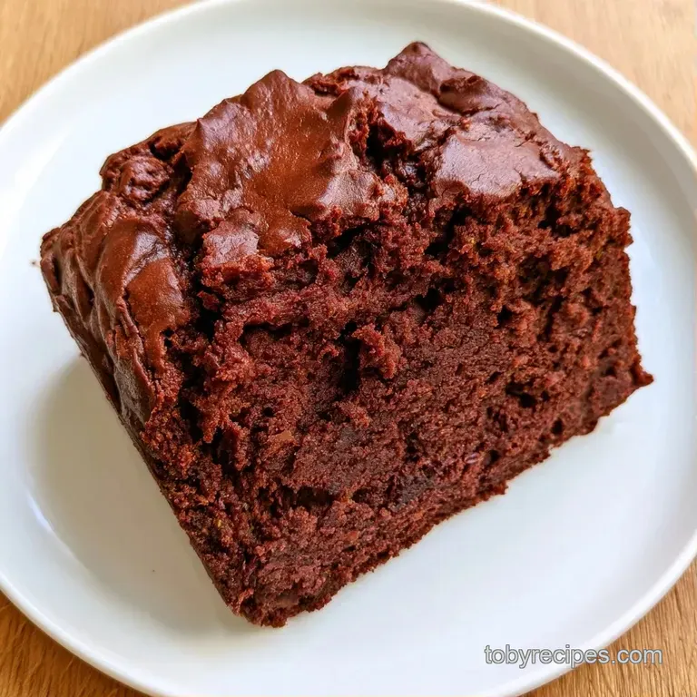 A thick slice of dark cocoa cake dusted with powdered sugar and paired with a dollop of whipped cream on a white plate.