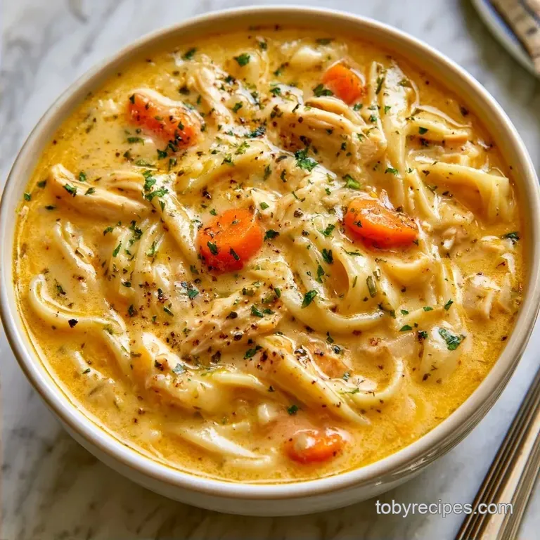 Homemade Creamy Chicken Noodle Soup