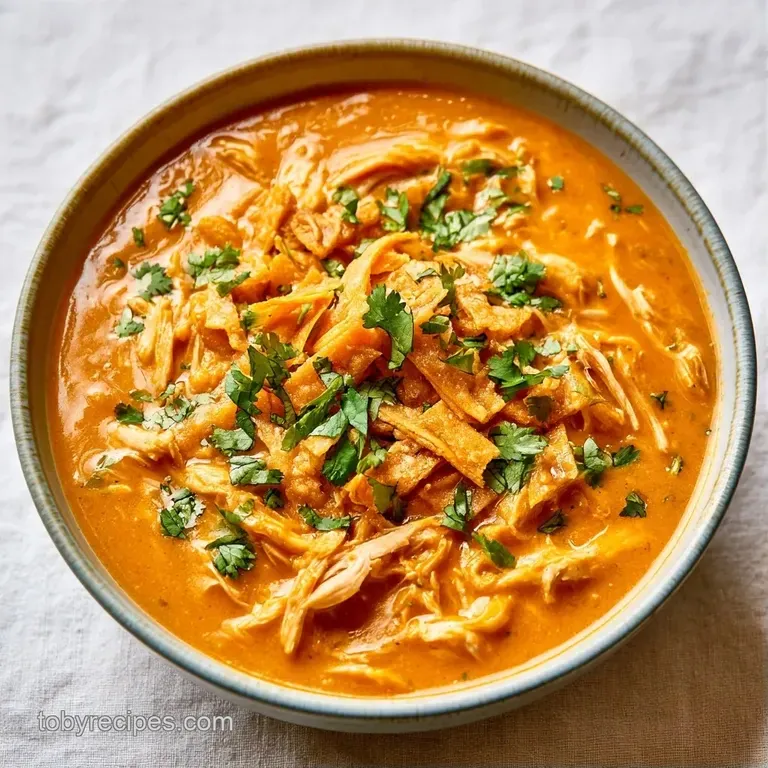 A deep ceramic bowl of rich orange soup on a linen napkin, topped with bright cilantro and fresh lime wedges.