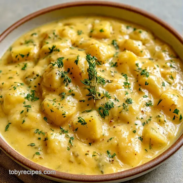 Thick white potato soup in a rustic bowl, topped with fresh chives and crumbled bacon on a dark wooden surface.