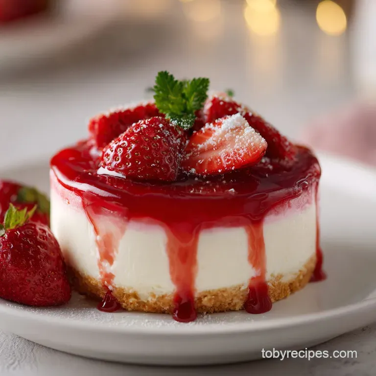 Easy No Bake Strawberry Cheesecake: Velvety and Tangy