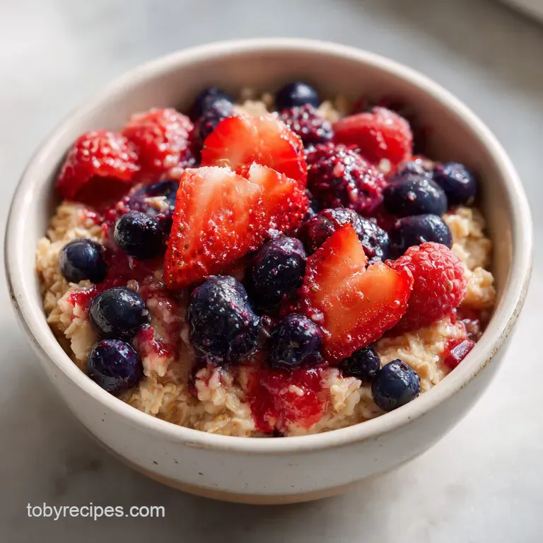 Simple Healthy Oatmeal Bowl Variation with Fresh Berries