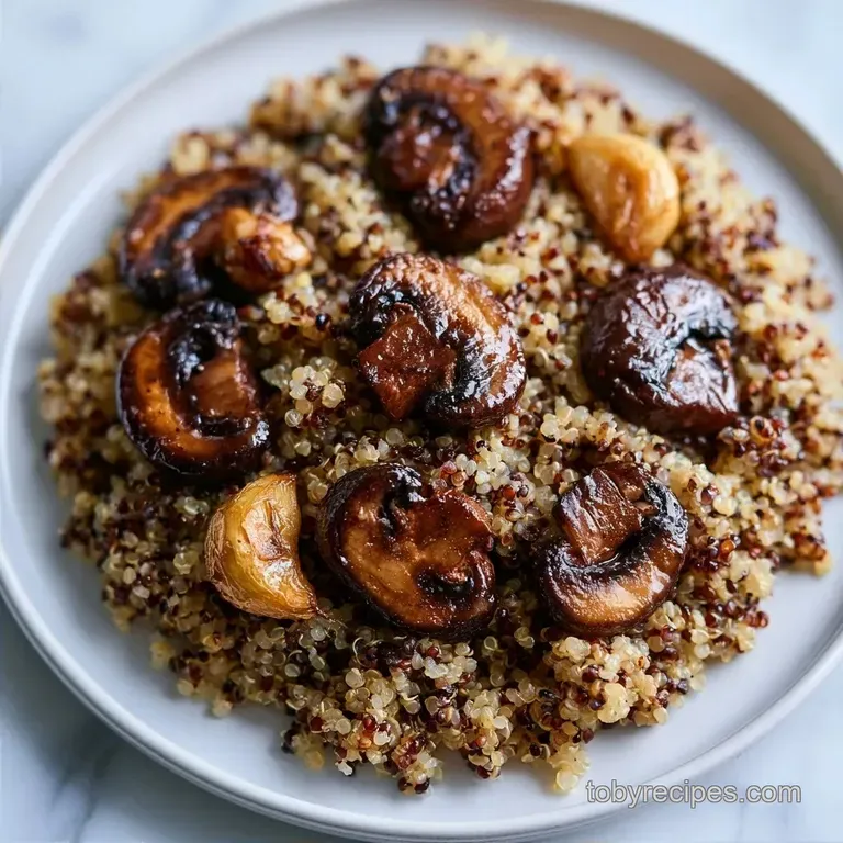 Mushroom Roasted Garlic Quinoa: Savory and Earthy