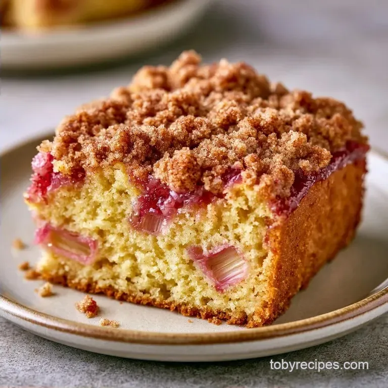 Old Fashioned Rhubarb Coffee Cake with Streusel