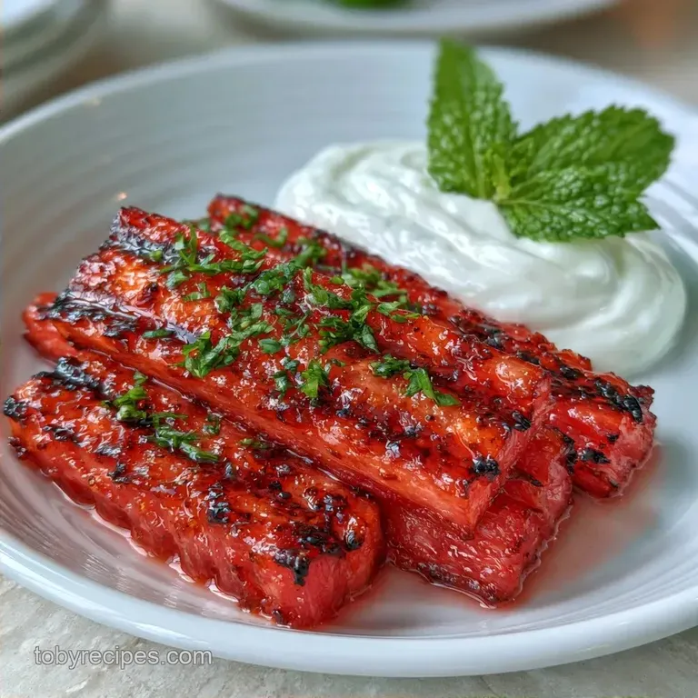 Watermelon Fries with Honey Yogurt Dip
