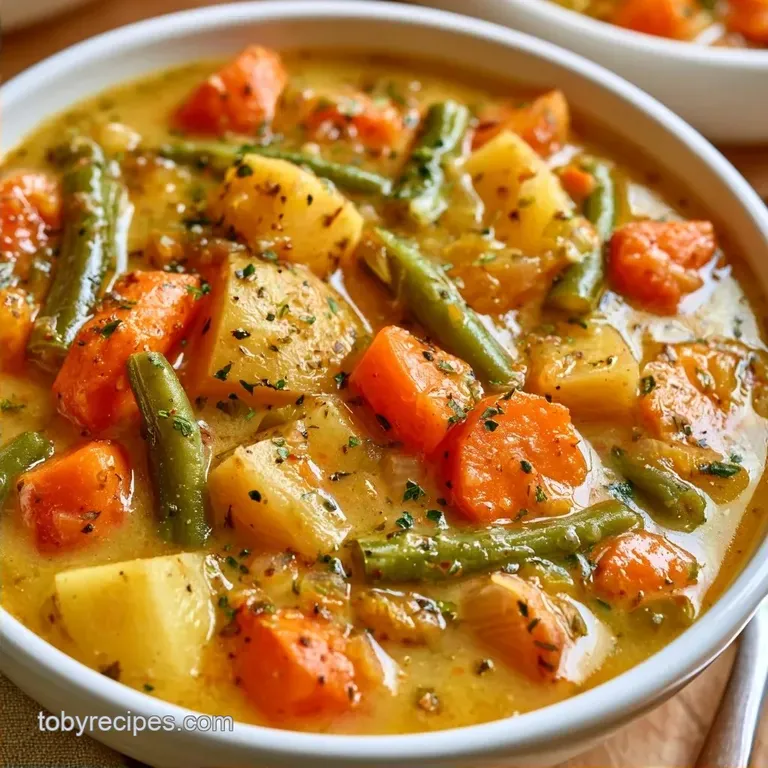 Slow Cooker Vegetable Soup with Gold Potatoes