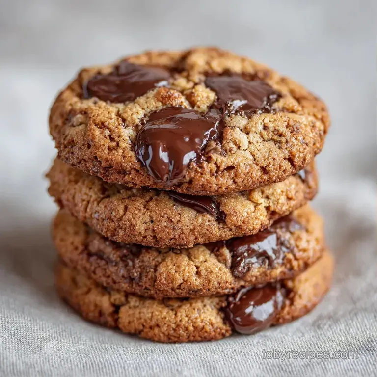 A stack of golden-brown cookies on a white ceramic plate beside a cold glass of milk and a linen napkin.