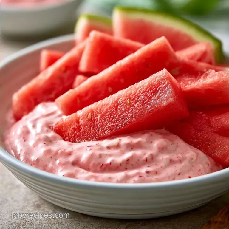 Watermelon Fries Dip with Strawberry Yogurt